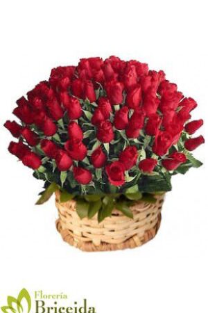 Arreglo Floral Con 100 Rosas Rojas #38