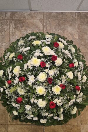 Corona con rosas rojas #0306